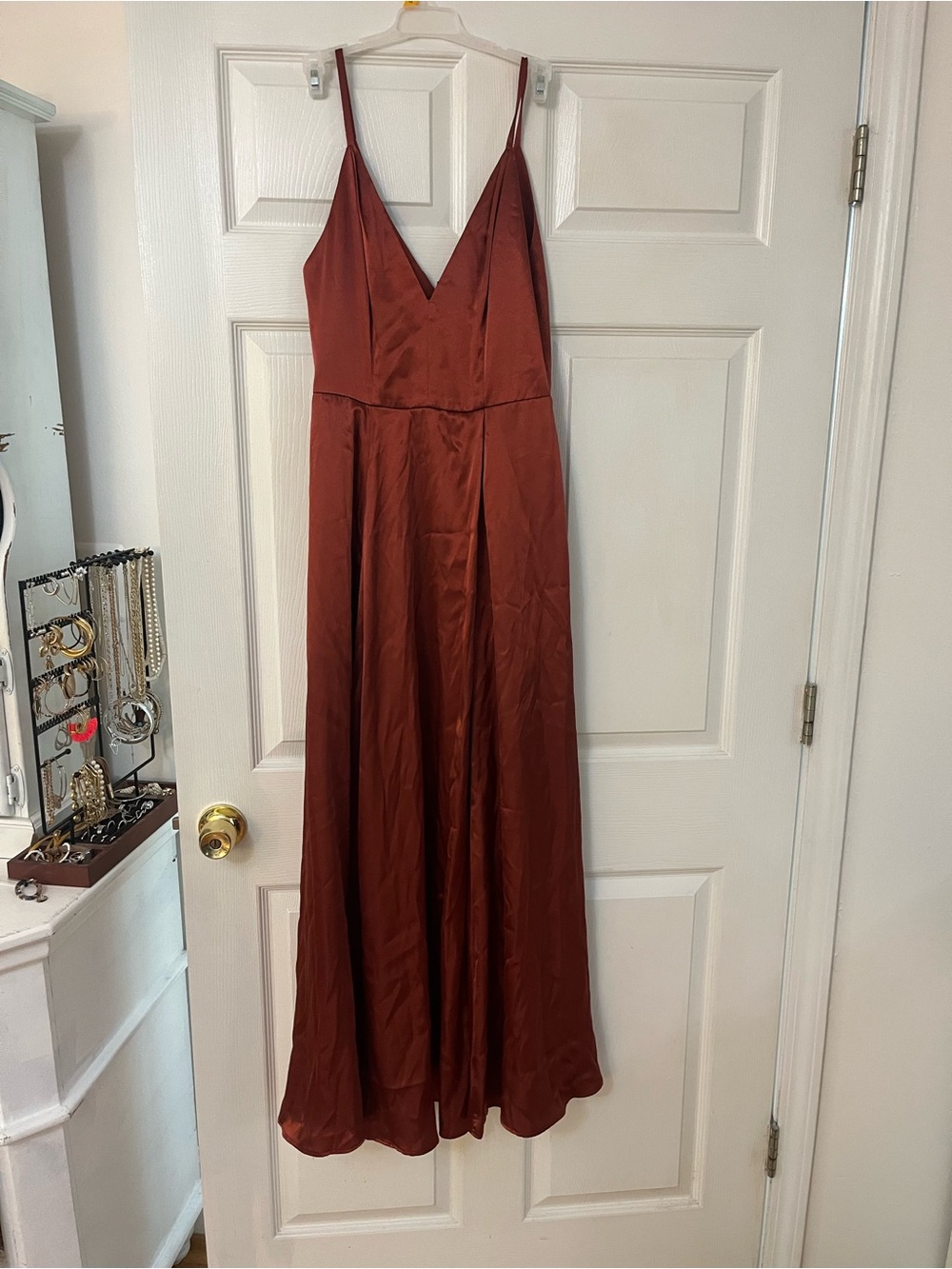 Signature Rust Satin Bridesmaid Slip Dress